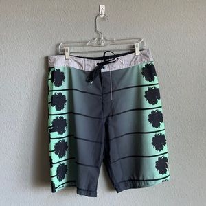 Hurley, size 32, black and green bathing suit